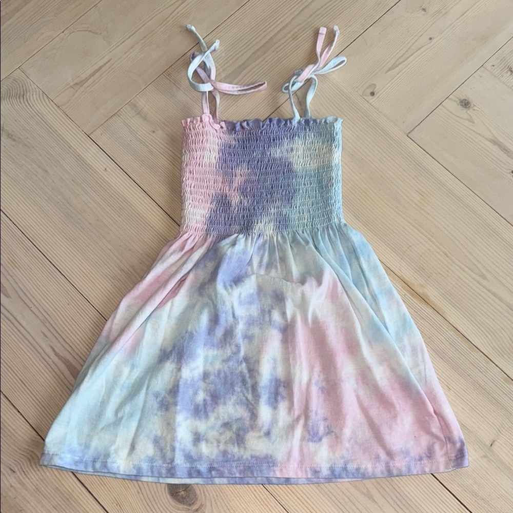 Pink and Blue Sleeveless Spaghetti Strap Sundress